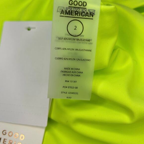 GOOD AMERICAN Women’s Tiny Ties String Bikini Bottom in lemon lime-Size 2/US M - Picture 6 of 8